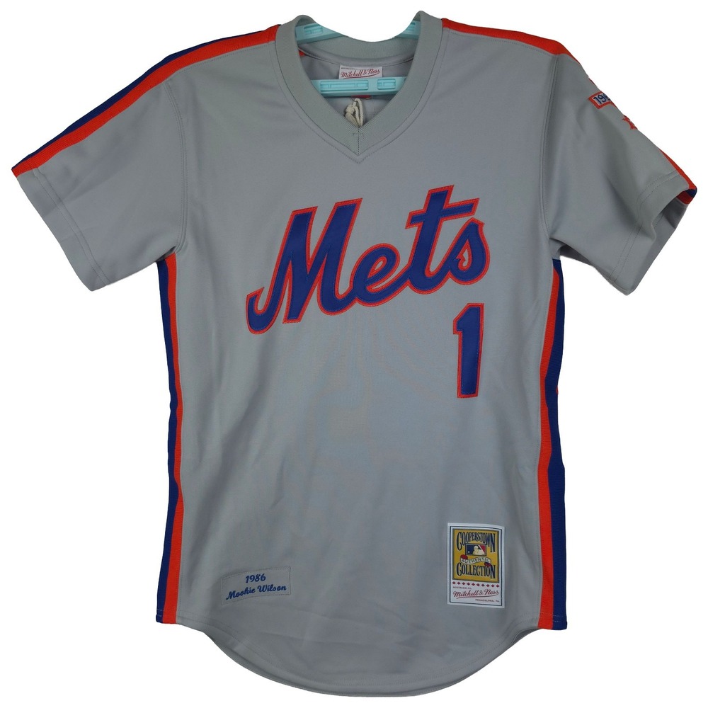 Authentic Mookie Wilson NY Mets Mitchell & Ness MLB Medium Jersey Gray #1 NWT